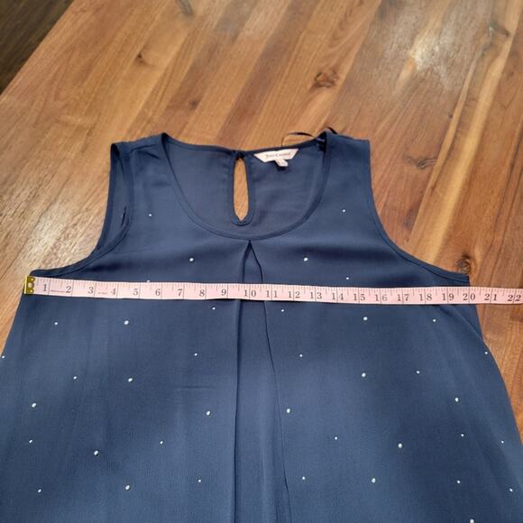 Juicy Couture Navy Blue Sheer Sleeveless Tank With Silver accents Size Large - Picture 3 of 6